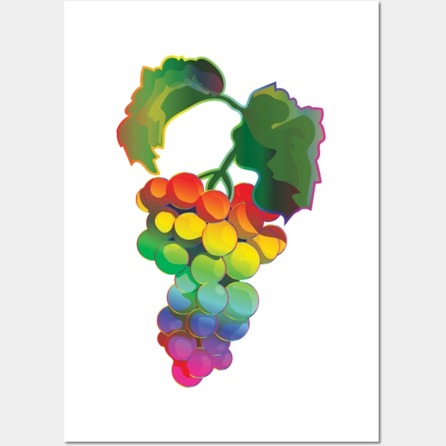 Grape Rainbow Fruit Wall Art by ThinkingSimple